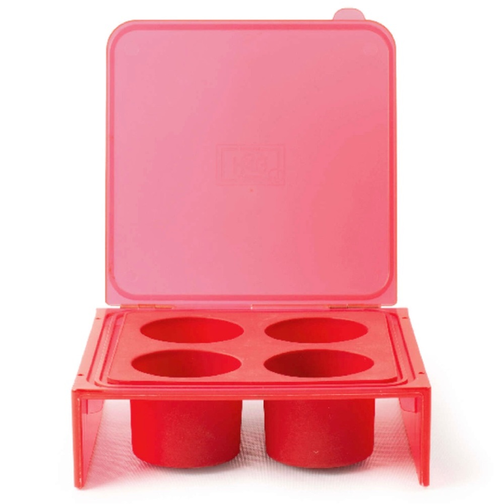 Red Home Grown Gourmet Savor Cube Deep Tray - with hitched cover.